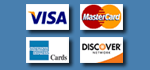 Visa, MasterCard, Discover, American Express